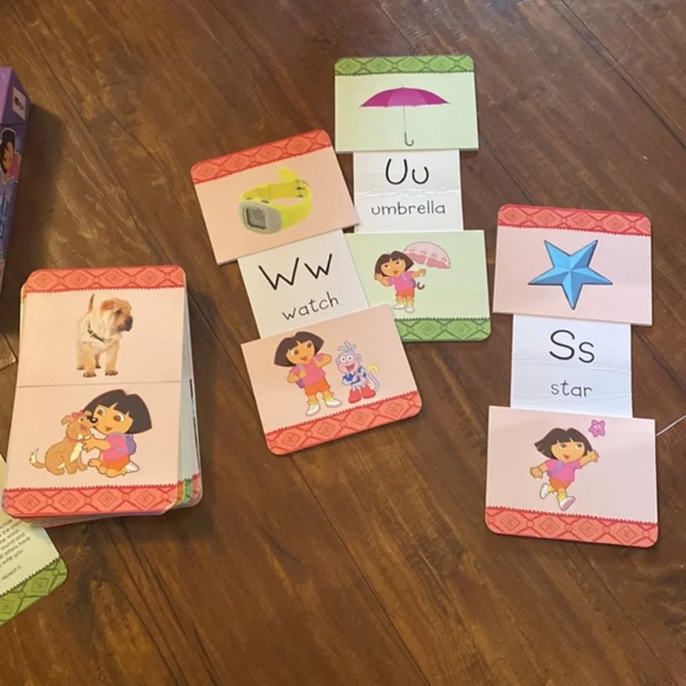 Dora the Explorer Flash Cards Alphabet Slide and Learn‎ Rare HTF